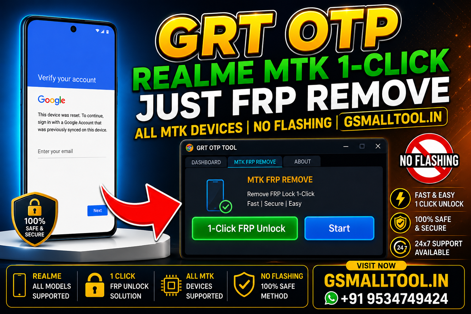 GRT OTP Realme MTK Qualcomm Flashing  ( 1Click MTK ) GALAXY REALME FLASH  OTP