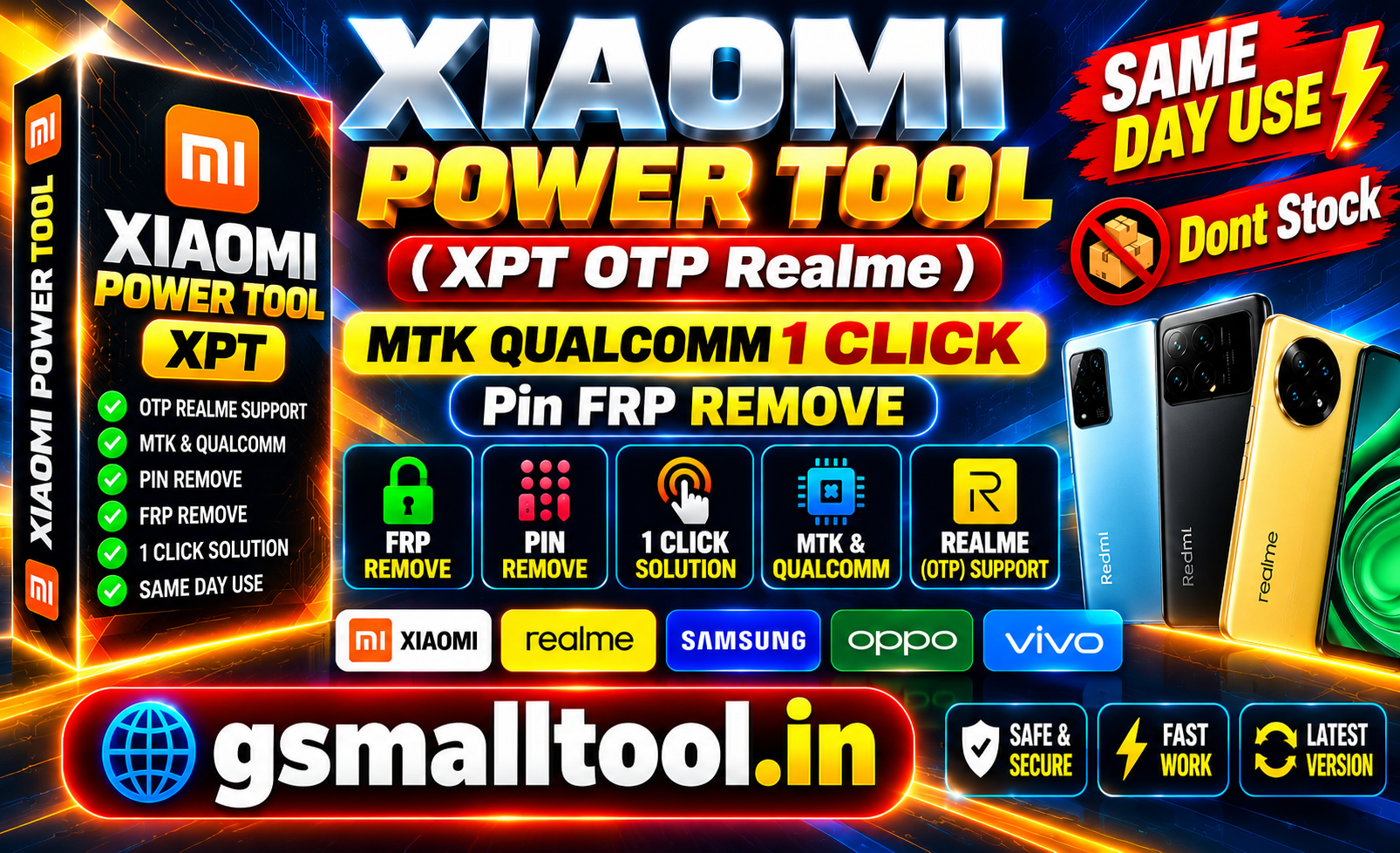 Xiaomi Power Tool - ( XPT OTP Realme ) MTK  qualcomm 1 Click- Pin FRP (SAME DAY USE) Dont Stock