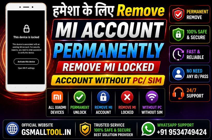 Xiaomi Mi Account Lock Remove [ WORLDWIDE ] [ China Not Support ] Fast Service 24 Hours