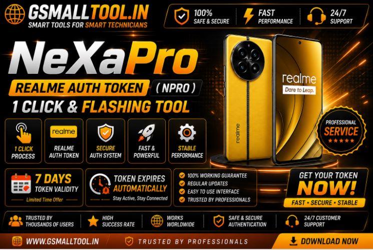 NeXaPro Realme Auth Token ( NPro ) 1Click & Flashing O Tool (7 Days) Token validity Expire