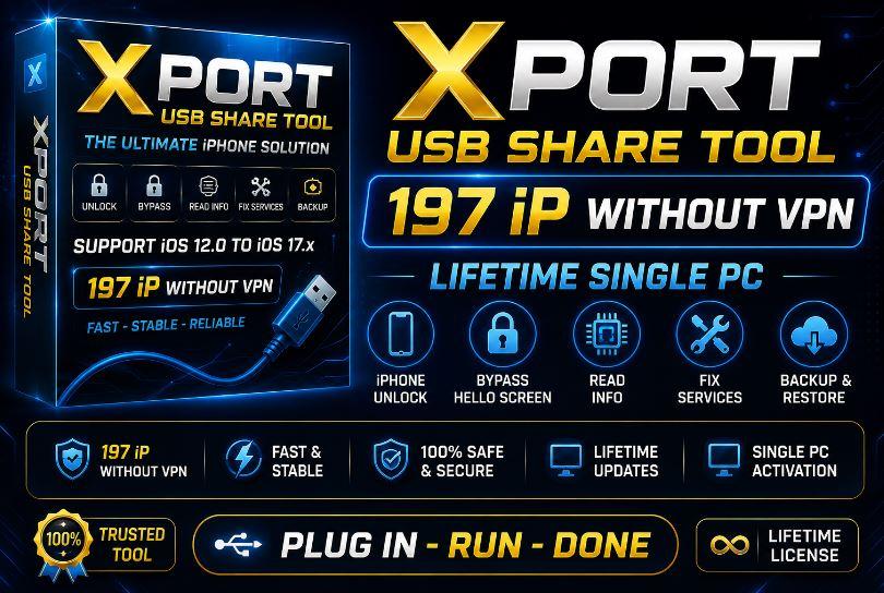 XPORT USB SHARE TOOL (197  iP Without VPN) Lifetime Single pc