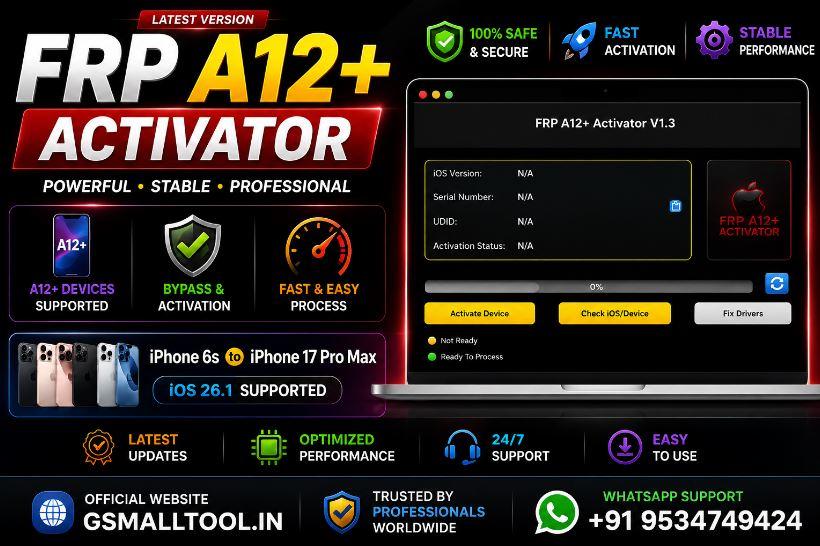 FRPFILE ACTIVATOR A12  Bypass Hello Screen iPhone XR to 17 Pro Max - IPad A12 To M3