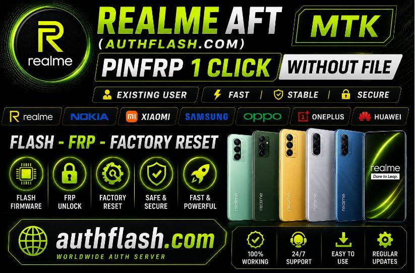 Realme AFT (authflash.com) MTK PinFRP 1Click Without file (Existing user)
