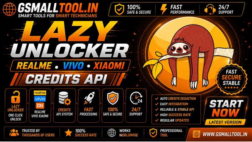 Lazy Unlocker - Realme  Vivo  Xiaomi Credits API