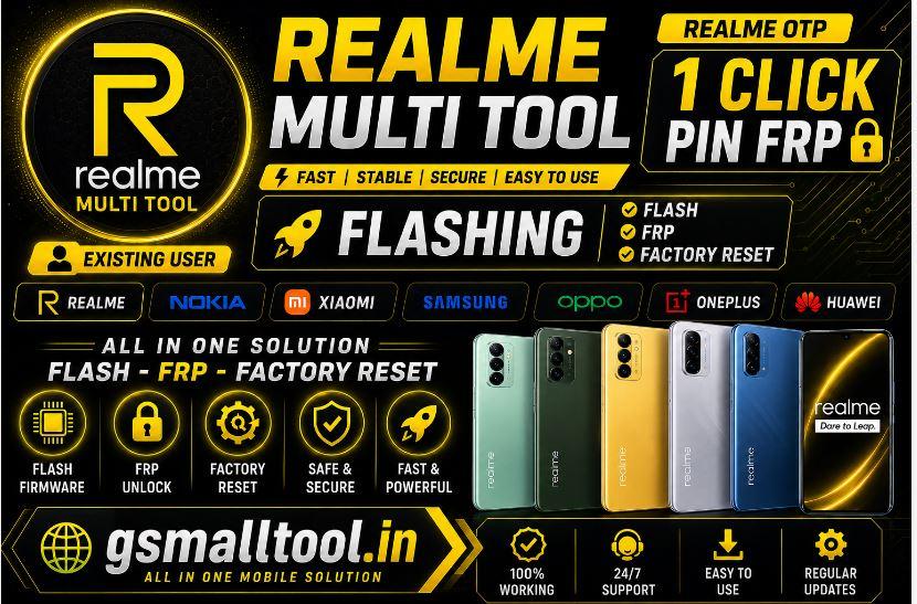 Realme Multi Tool Realme OTP 1 Click pin FRP  Flashing