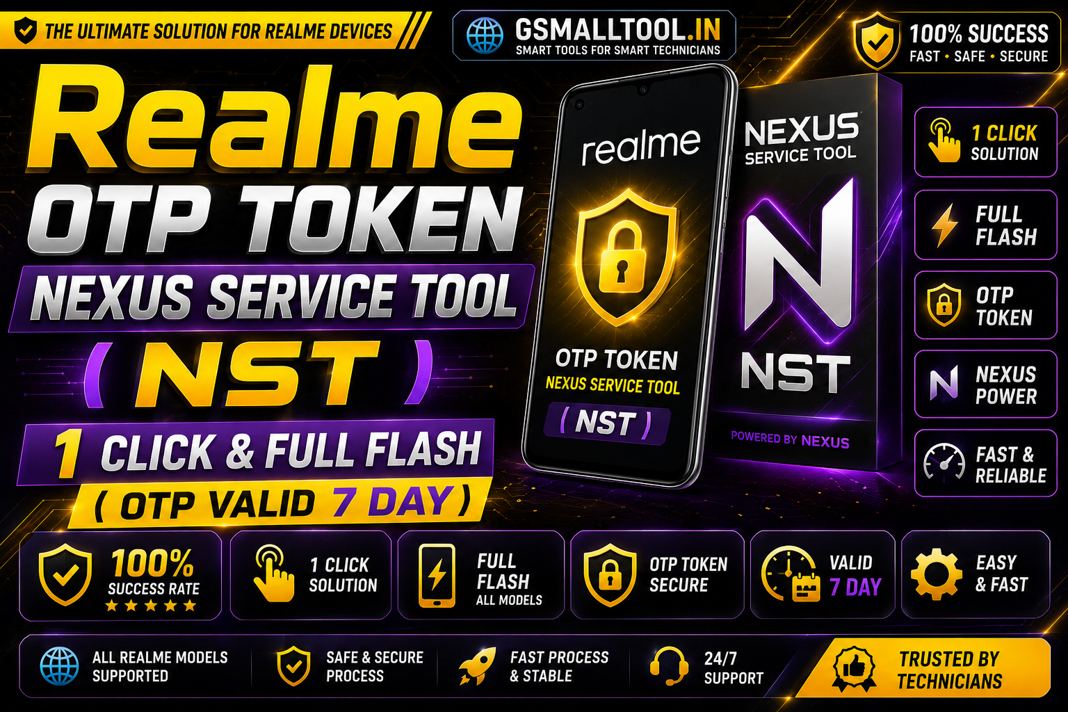 Realme OTP Token Nexus Service Tool  ( NST ) 1 Click & Full  Flash (OTP Valid 7 day)