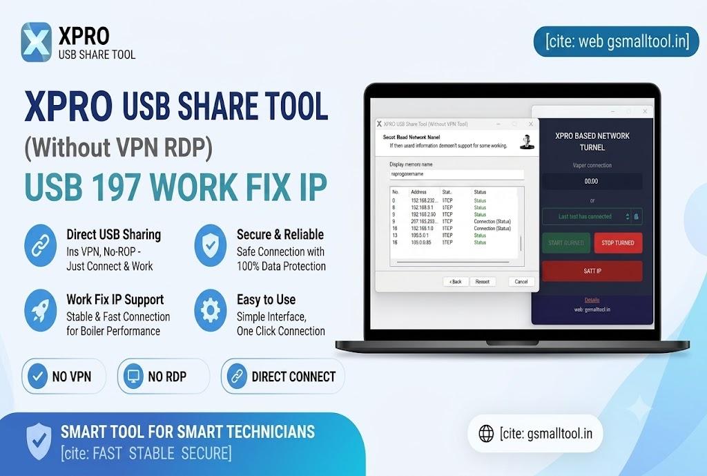 XPRO USB Share Tool (Without VPN RDP)–USB 197 Work Fix IP Lifetime