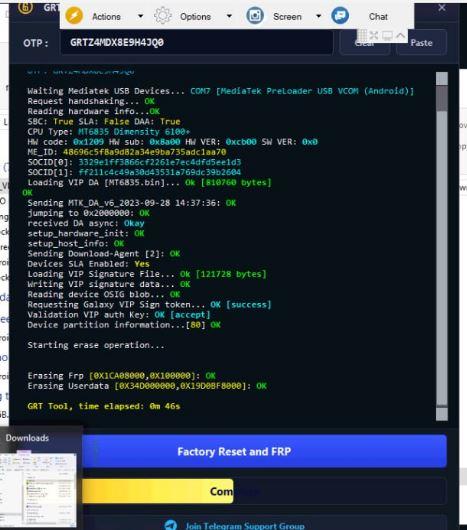GRT OTP Realme MTK 1 Click All MTK (NO FLASH JUST FRP REMOVE)